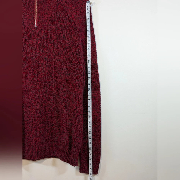 INC mens 1/4 zip sweater, red / black, size L - Picture 7 of 8